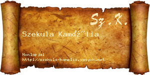 Szekula Kamélia névjegykártya